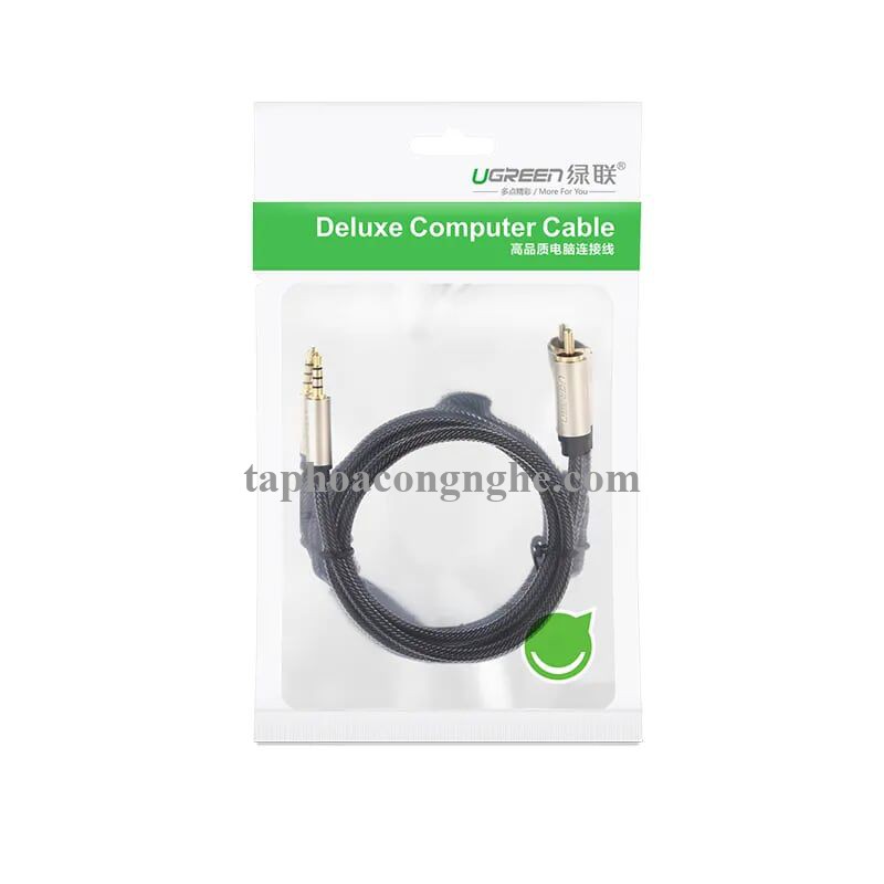 Ugreen 20734 3M chỉ dùng cho tv xiaomi màu Xám Cáp âm thanh bông sen Coaxial sang 3.5mm dương cao cấp AV132 30020734